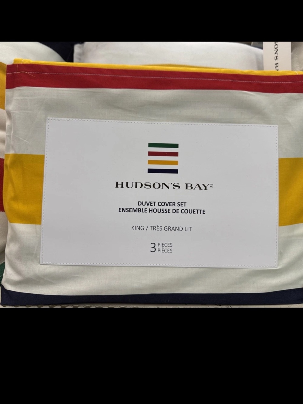HBC STRIPES  KING SIZE 3 PIECE KING SIZE DUVET COVER SET - HUDSON’S BAY COMPANY